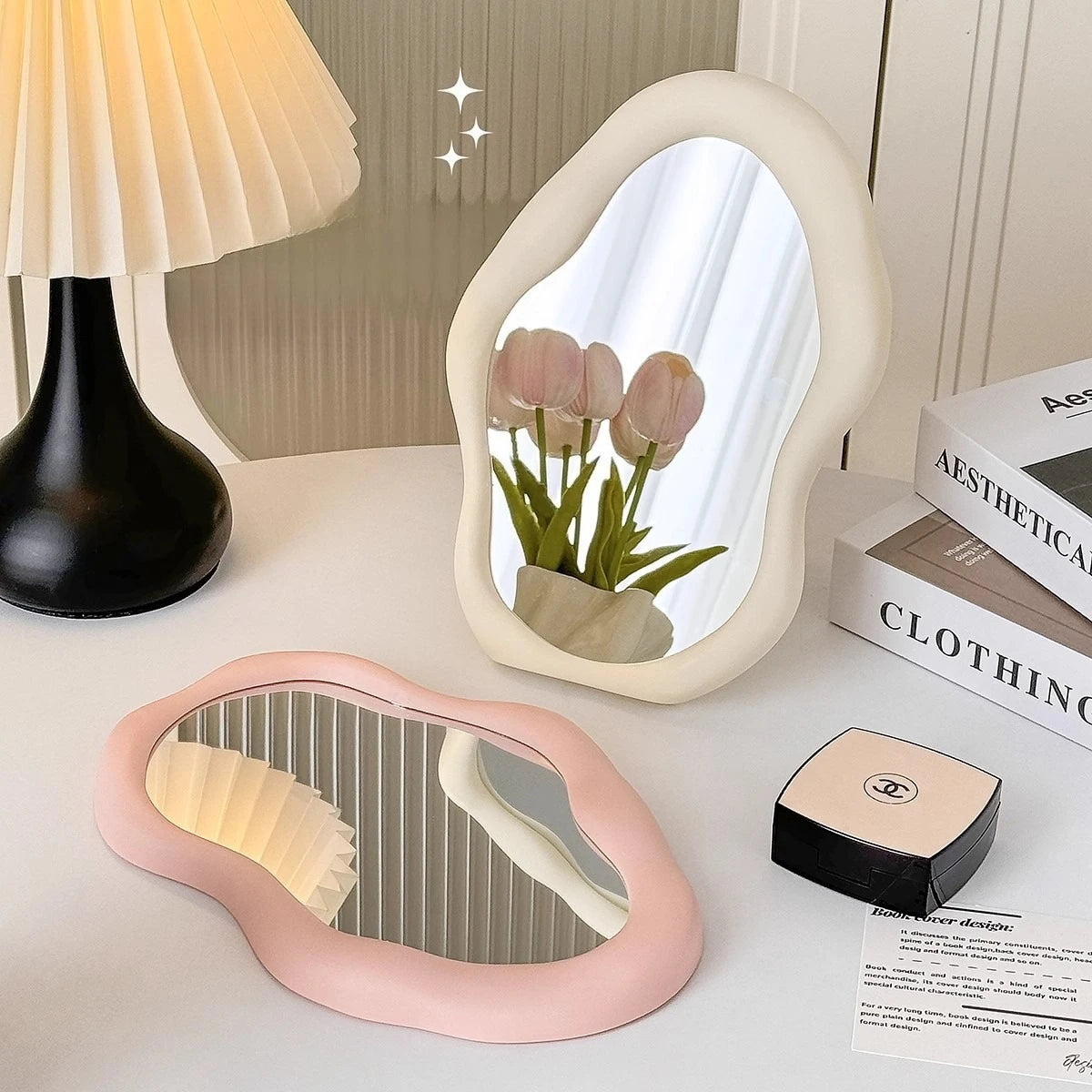 Cloud-Shaped Folding Mirror for Dorm & On-the-Go Beauty