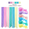 Ein Set aus 6 irisierenden Macaron-Strängen in Pastellfarben wie rosa, lila, blau und gelb.