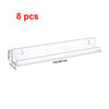 Eight clear acrylic floating record shelves, measuring 1.7 inches thick and 15 inches long.