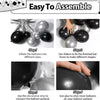 Step-by-step instructions showing how to assemble balloons into shapes for a decor kit.