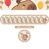 A set of ten decorative plates featuring a happy capybara design for birthday parties.