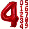 Large Red Number Foil Balloon for Birthday and Anniversary Decor