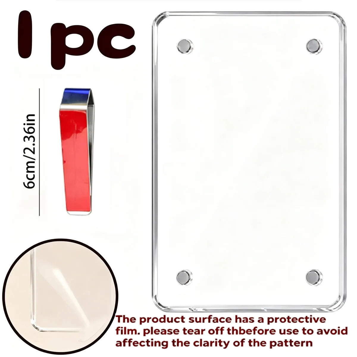 Magnetic Acrylic Photo & Card Display Frame for Car or Home