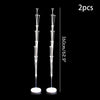Two elegant white balloon column stands displayed vertically against a black background.