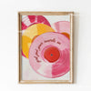 A framed canvas art print featuring a pink vinyl record with the text Girl just your records on Young art.