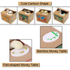 A set of cute cartoon shape coin saving boxes including orange, bio grape, and panda designs, along with a bamboo and fish-sh