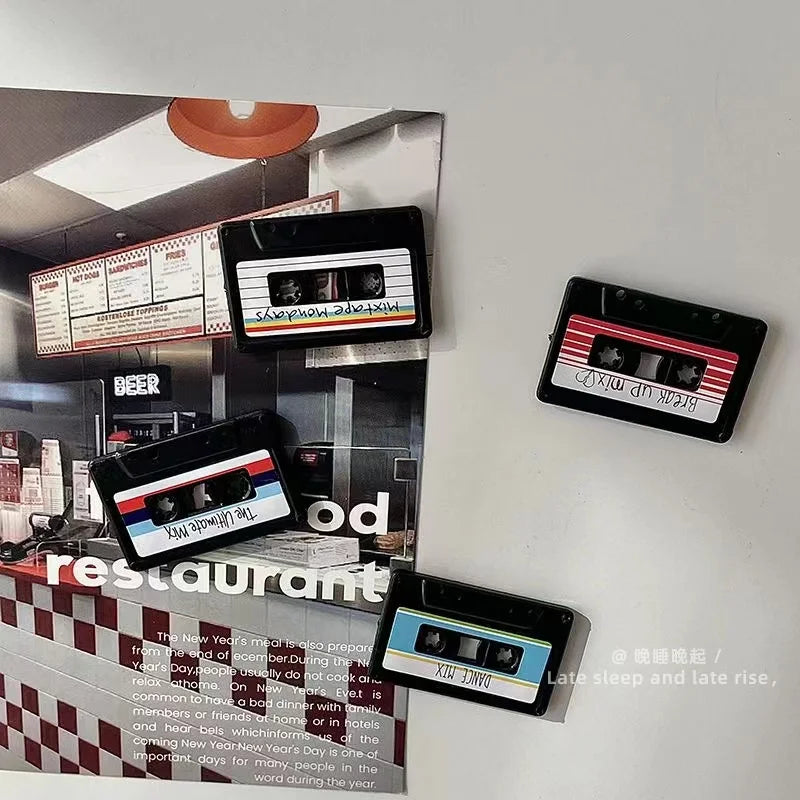 Retro Cassette Tape Fridge Magnets (Set of 4)