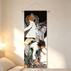 Anime illustration featuring characters from Death Note in a vertical hanging scroll format.