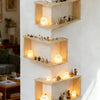 Corner Floating Wooden Wall Shelves for Home Decor