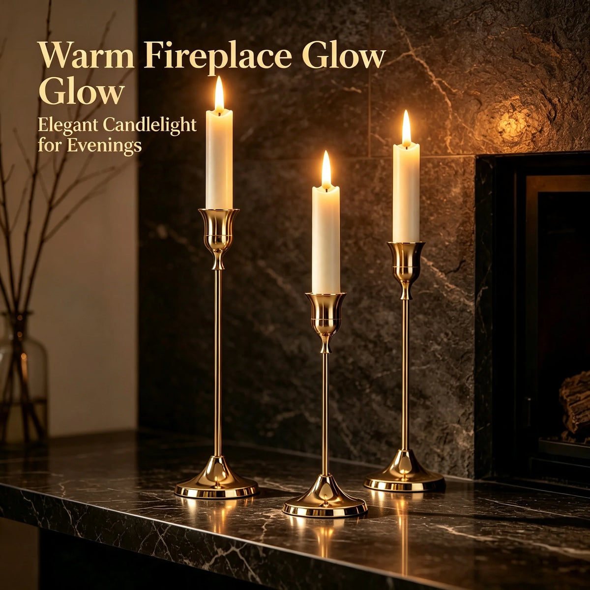 Classic Metal Taper Candle Holders, Set of 3