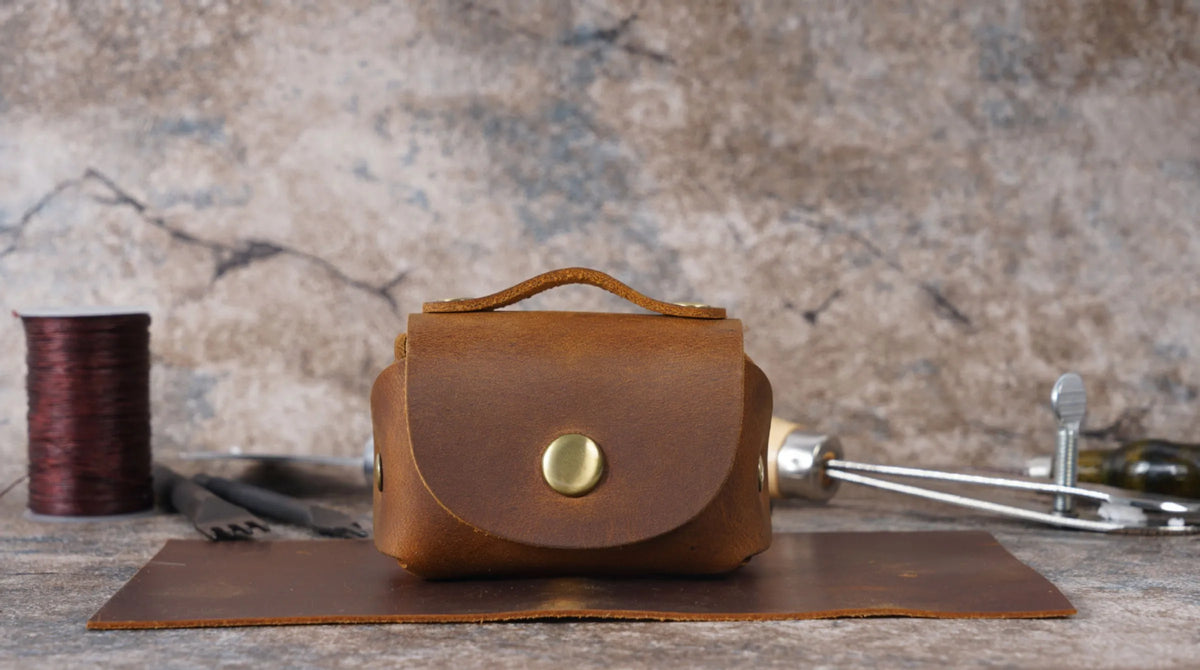 Genuine Leather Coin Purse with Secure Hasp Closure