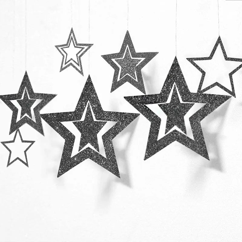 Gold Twinkle Star Paper Garlands