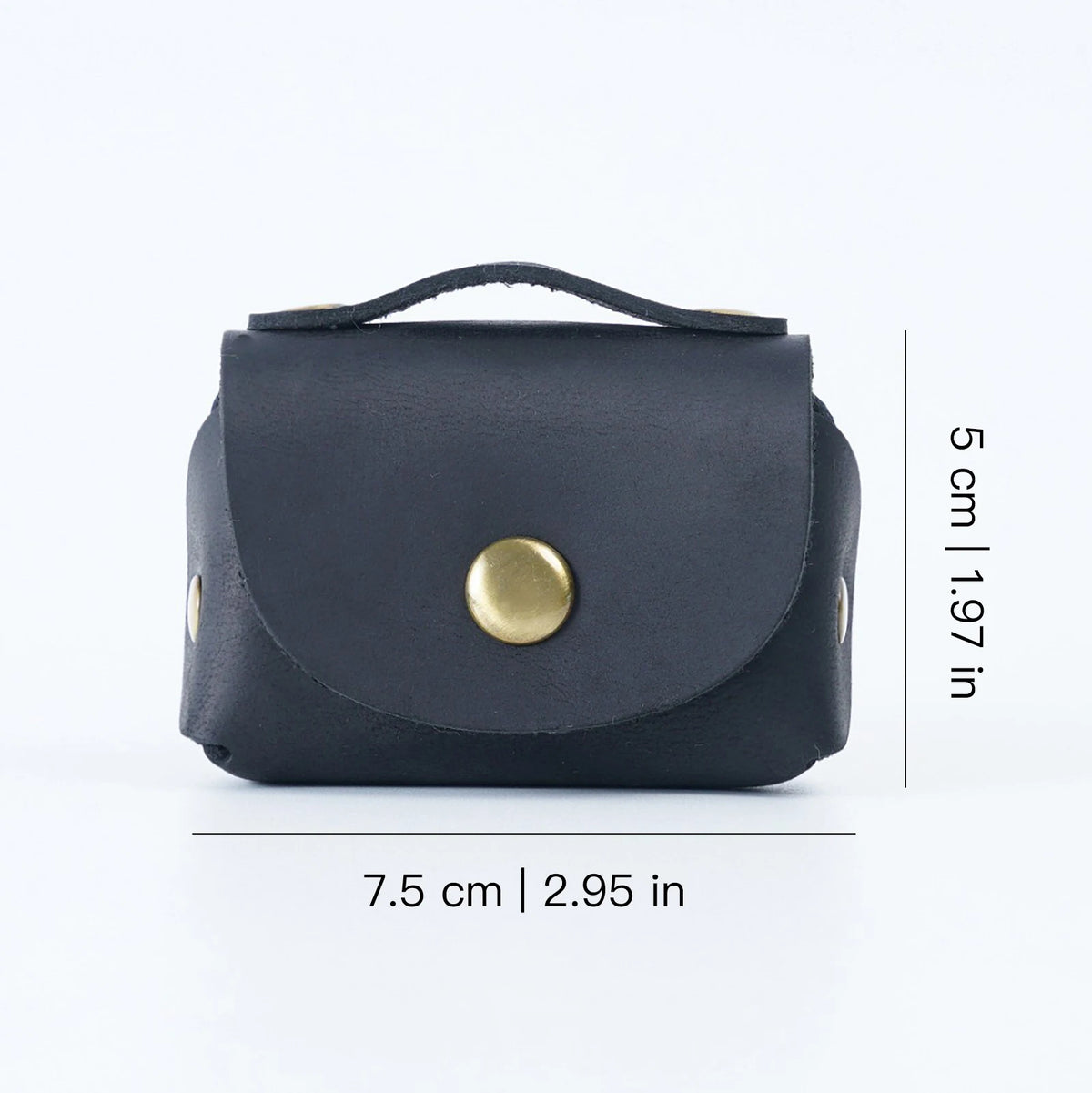Genuine Leather Coin Purse with Secure Hasp Closure