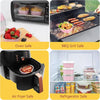 A set of reusable aluminum foil baking cups with lids and spoons shown in various contexts like an oven, BBQ grill, and refri