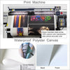 Print machine producing a waterproof polyester canvas poster featuring colorful martial arts artwork