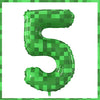Giant Green Pixel Number Foil Balloon for Birthday Parties