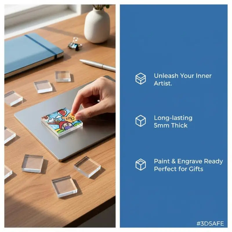 A hand places a colorful acrylic magnetic sheet onto a gray board, demonstrating the product for gifts and crafts.