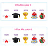A collection of 10 silicone plant beads in mix color B, including graduation caps, trophies, and fruit shapes.