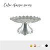 Silver round plastic cake stand for parties and events