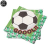 A set of soccer ball cake toppers featuring a soccer ball design on green and white patterned paper.