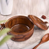 Natural Solid Wood Serving Bowl with Lid