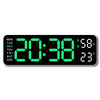 Digital wall clock displaying 20:38, 58% humidity, and 23 degrees Celsius.