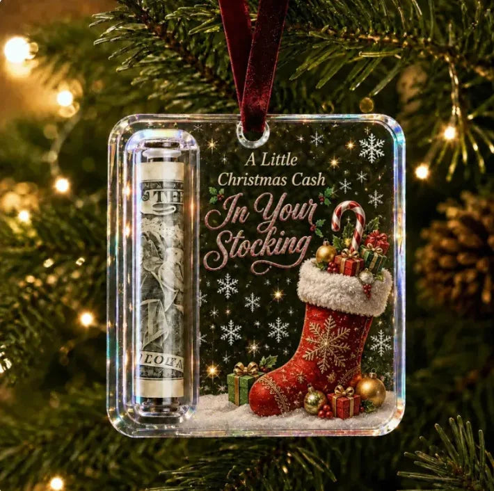 Crystal Clear Christmas Cash Gift Holder Ornaments