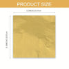 A square sheet of imitation gold leaf, measuring 5.5 inches by 13.97 cm.