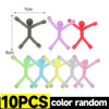A set of 10 colorful flexible mini figures used as refrigerator magnets.