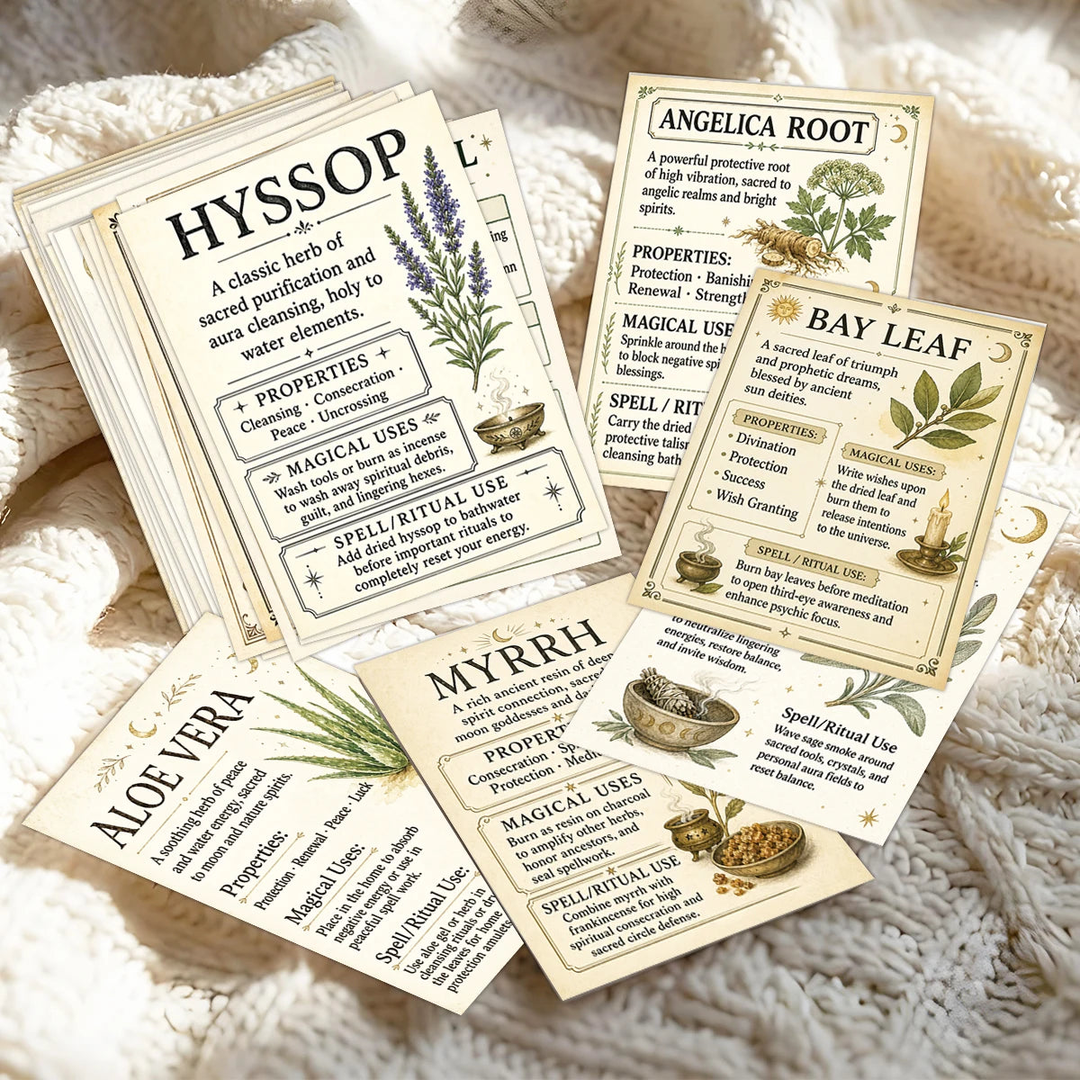 Herbal Properties Reference Cards for Witches & Apothecaries