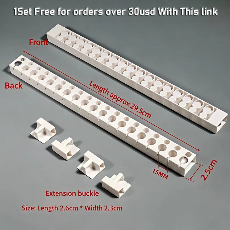 Rideau de porte en plastique à perles blanc avec boucle d'extension et différentes longueurs.