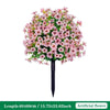 Lifelike artificial petunias with a ground stake featuring pink flowers for garden and patio use