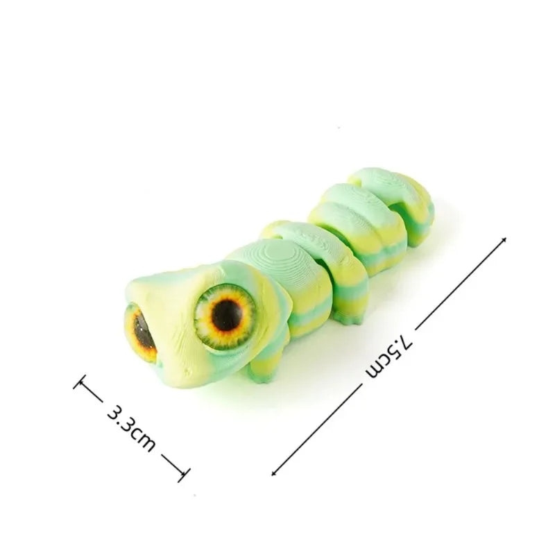 3D Printed Big Eye Lizard Figurine with Movable Joints
