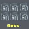 Six wall mounted holders for mops and brooms in a silver finish.