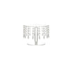 Elegant transparent acrylic cake display rack with dangling clear crystals.