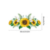 A floral arrangement of yellow sunflowers and green leaves used as wall decals for home decor.