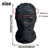 Black mesh balaclava face mask shown with dimensions of 39cm/15.35inch in height and 22cm/8.66inch in width.