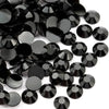 A pile of round black flatback resin rhinestones for crafts and nail art