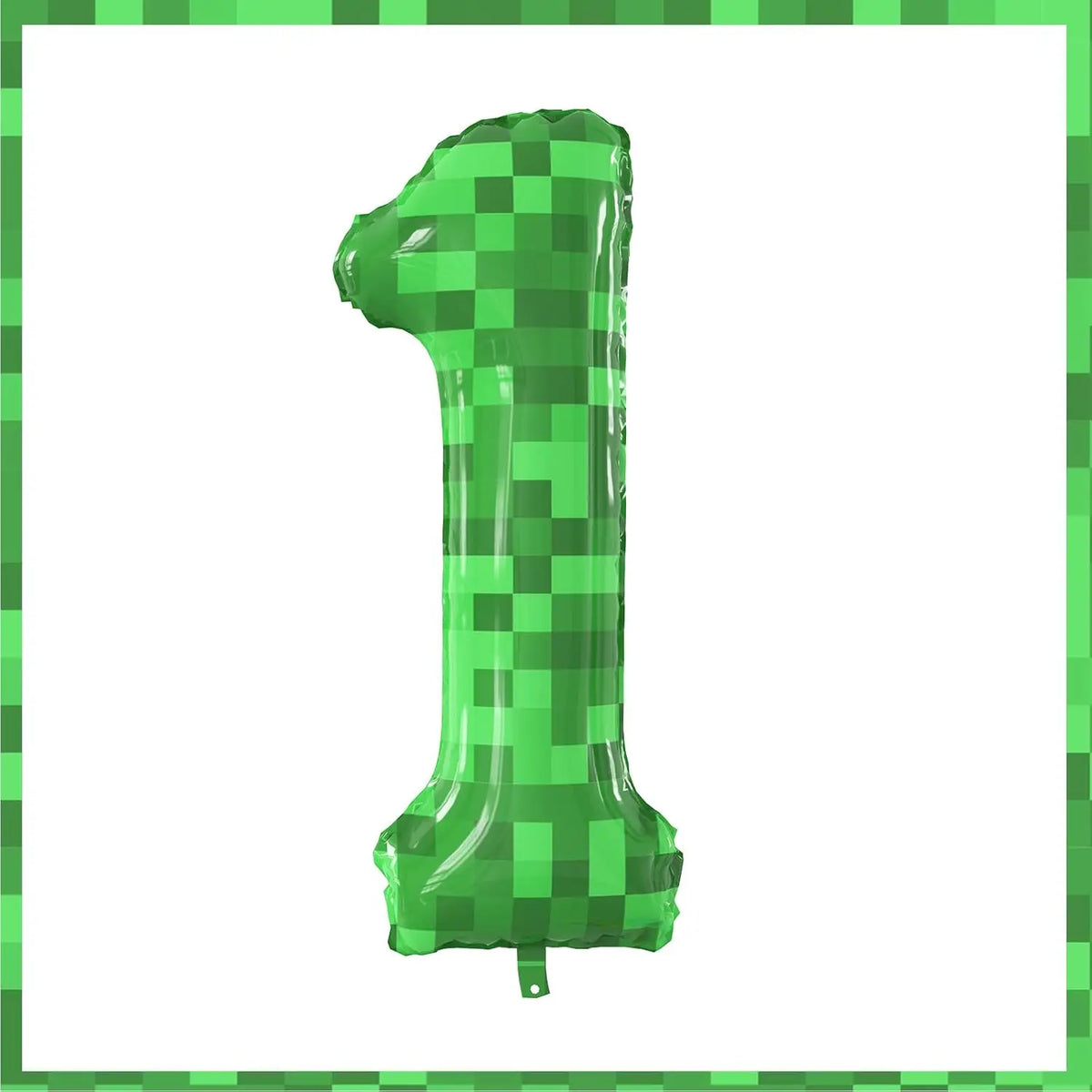 Giant Green Pixel Number Foil Balloon for Birthday Parties