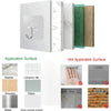 A set of heavy duty self-adhesive wall hooks in white and green for various surfaces.