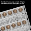 A coin book holder page made of highly transparent plastic, sturdy and durable.