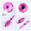 A pink balloon stuffing tool kit featuring a metal inflator and various components for inflating balloons.