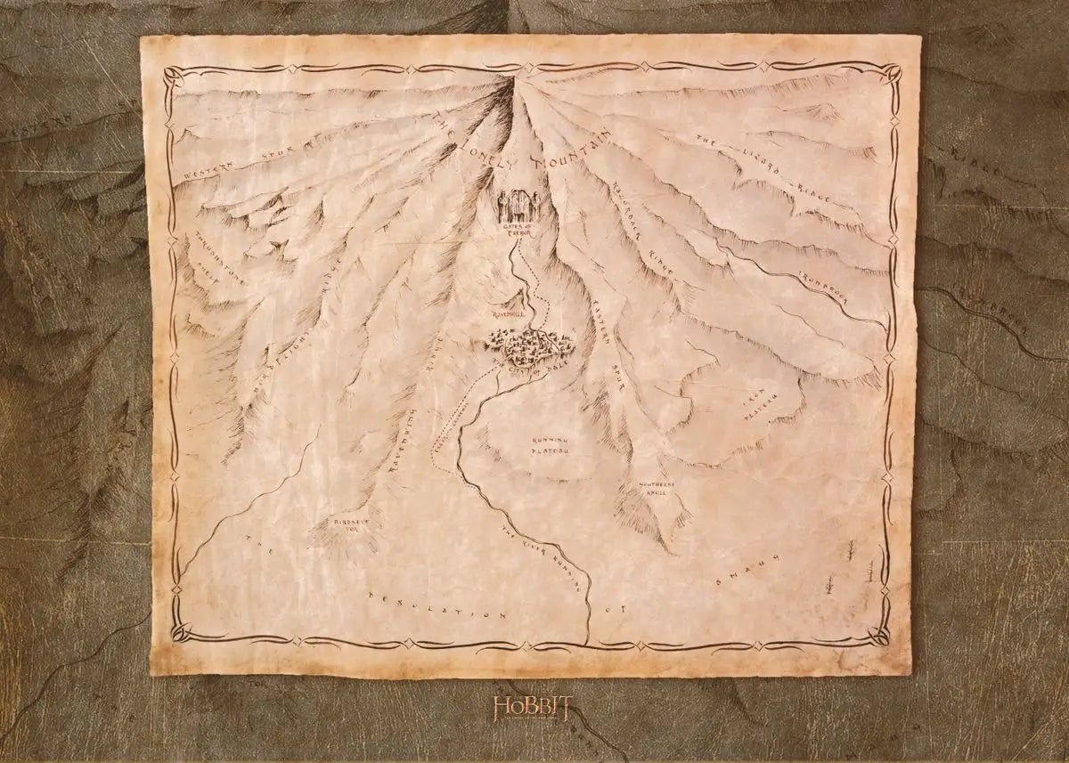 Vintage retro world map canvas wall art featuring a hand-drawn landscape illustration on aged paper.