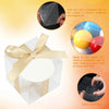 Clear PET favor boxes with ribbons and tags shown with protective film and easy assembly.