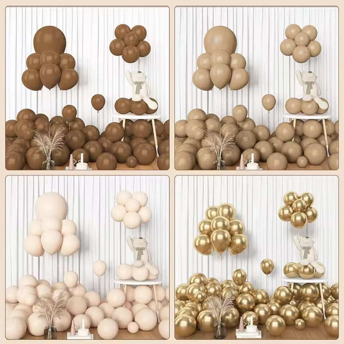 153-Piece Brown & Gold Balloon Garland Arch Kit