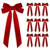 Red Velvet Christmas Tree Bows (10-Pack)
