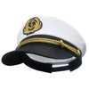 A white baseball cap with a black brim and gold embroidery, shown against a white background.