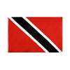A red flag with a black and white diagonal stripe design.