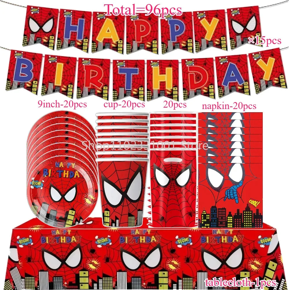 Superhero Birthday Party Tableware and Decoration Kit