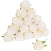 A bouquet of white silk peony artificial flowers with stems.
